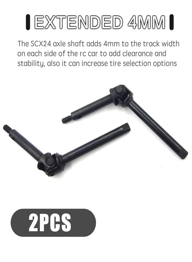 Raflot 2Pcs RC Front Axle Drive Shaft Steel Front Universal Driveshaft CVD Set for 1/24 C10/JLU/Bronco/Gladiator/Deadbolt RC Crawler Car SCX24 Upgrades Accessories (+4mm) - Image 3